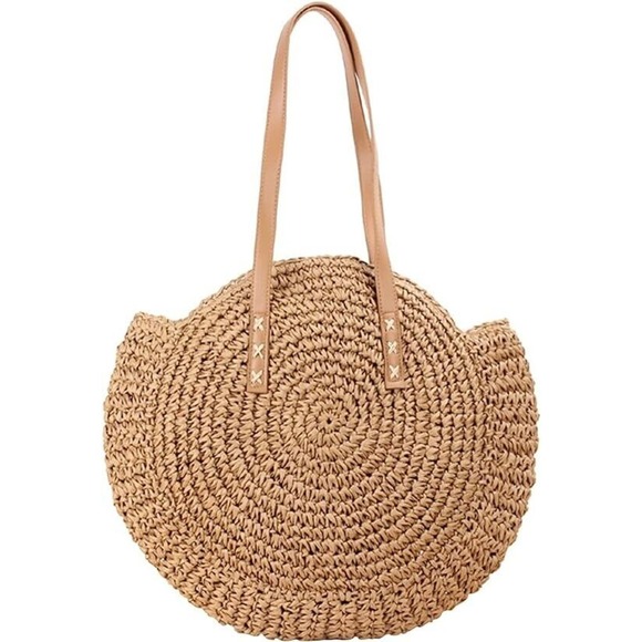 Block Garden Handbags - Tote Bag Beach Bag Summer Purse Handmade Woven Shoulder Tote Bags Purse Women